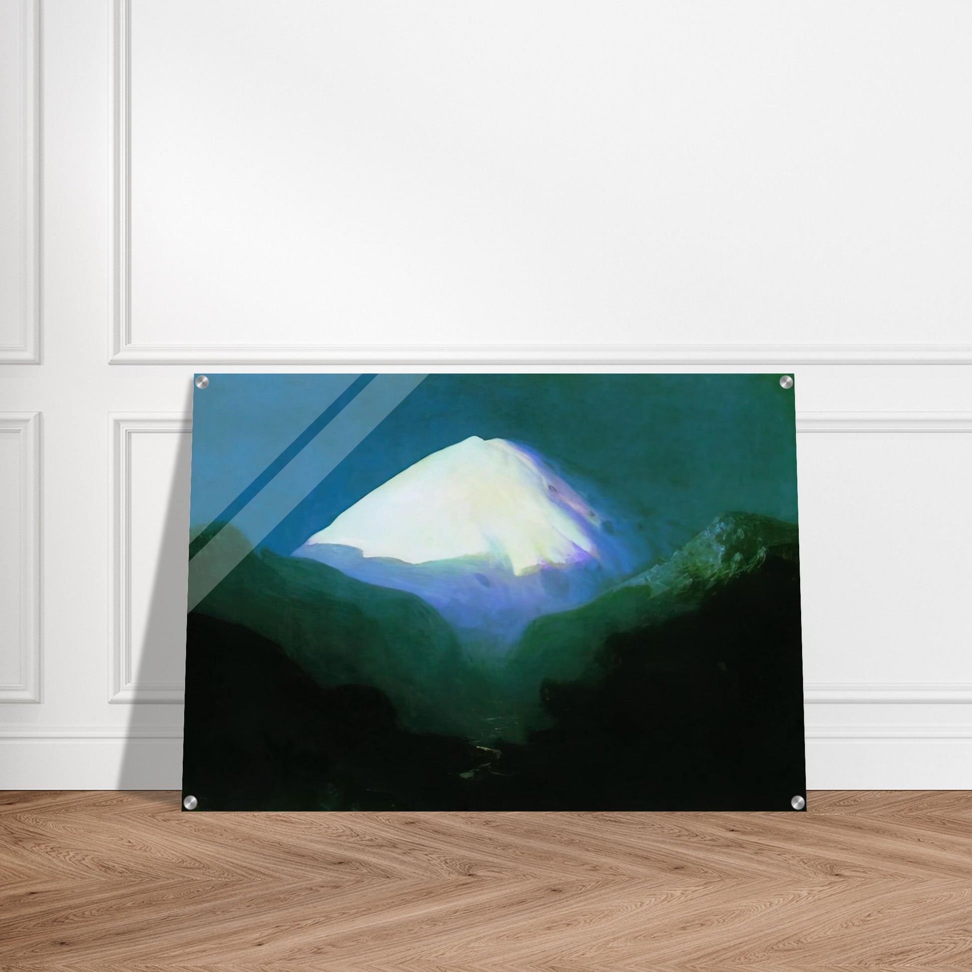 Elbrus. Moonlit Night - Arkhyp Kuindzhi Acrylic Print - 70x100 cm / 28x40″ inches | Arkhyp Kuindzhi Wall Art | Arkhyp Kuindzhi Prints