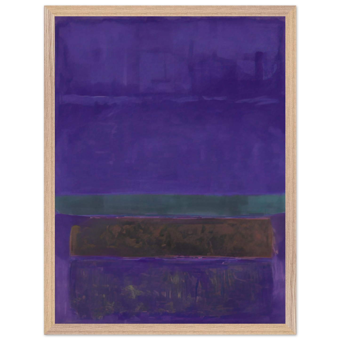 Mark Rothko - Untitled [Blue, Green, and Brown] - 1952 Wall Art - 30x40 cm / 12x16 inches - Premium Wooden Framed Poster With Fine Art Paper-canvas - White frame