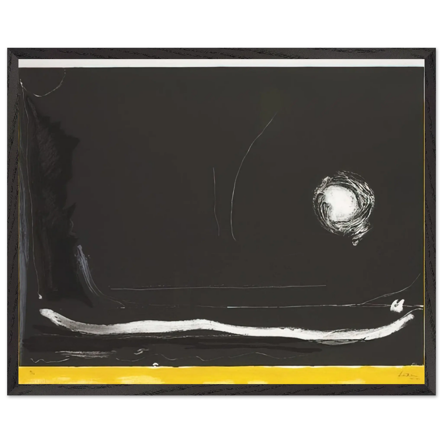 Helen Frankenthaler - Yellow Jack - 1985 Wall art - A1 (59.4 x 84.1  cm) - Premium Wooden Framed Poster With Fine Art Paper - White frame