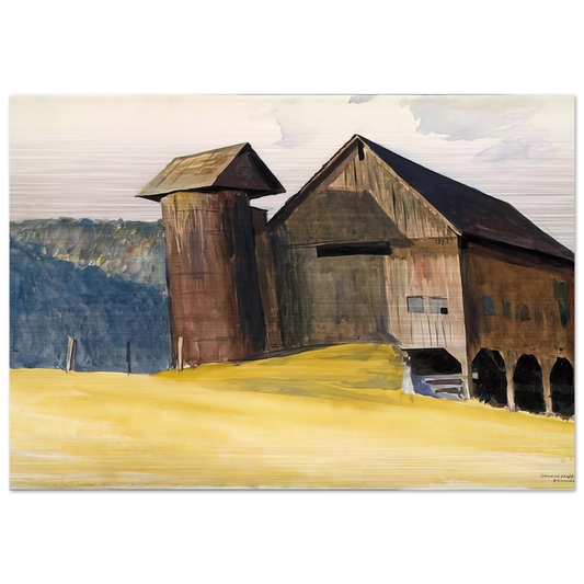 Barn and Silo, Vermont - Edward Hopper Brushed Aluminum Print - 70x100 cm / 28x40 inches | Edward Hopper Aluminum Print | Edward Hopper Prints