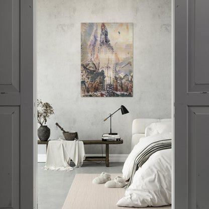 Woolworth Building No. 28 - 1912 - John Marin Brushed Aluminum Print - 70x100 cm / 28x40 inches | John Marin Aluminum Print | John Marin Prints
