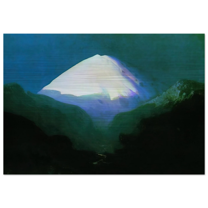 Elbrus. Moonlit Night - Arkhyp Kuindzhi Brushed Aluminum Print - 70x100 cm / 28x40 inches | Arkhyp Kuindzhi Aluminum Print | Arkhyp Kuindzhi Prints