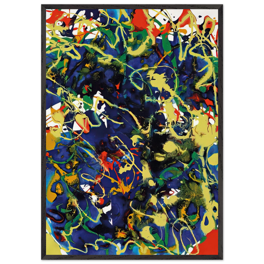 Untitled  SFP94-63  SFF 1737  - Sam Francis 70x100 cm / 28x40 inches Framed Art Print – Black Wooden Frame