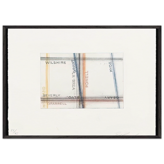 GRANT FROM LOS FRANCISCO SAN ANGELES PORTFOLIO - Edward Ruscha 70x100 cm / 28x40 inches Framed Art Print – Black Wooden Frame
