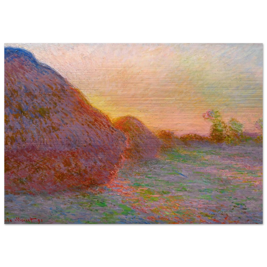 Haystacks - claude monet Brushed Aluminum Print - 70x100 cm / 28x40 inches | claude monet Aluminum Print | claude monet Prints