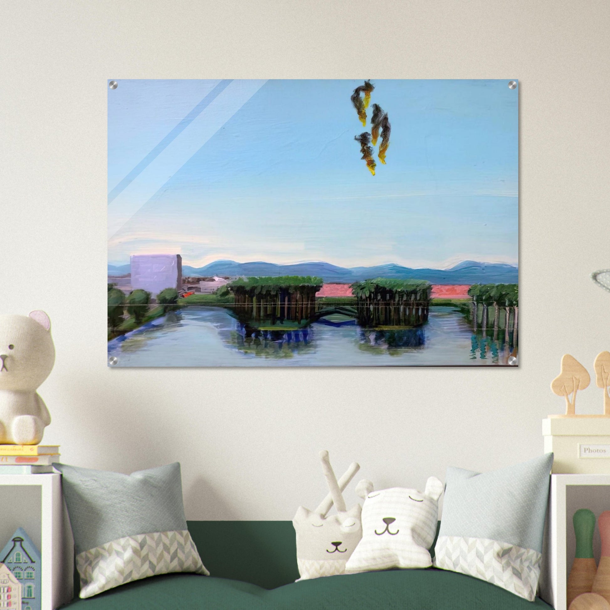 Echo Park Falling Angels - 1974 - Carlos Almaraz Acrylic Print - 70x100 cm / 28x40″ inches | Carlos Almaraz Wall Art | Carlos Almaraz Prints