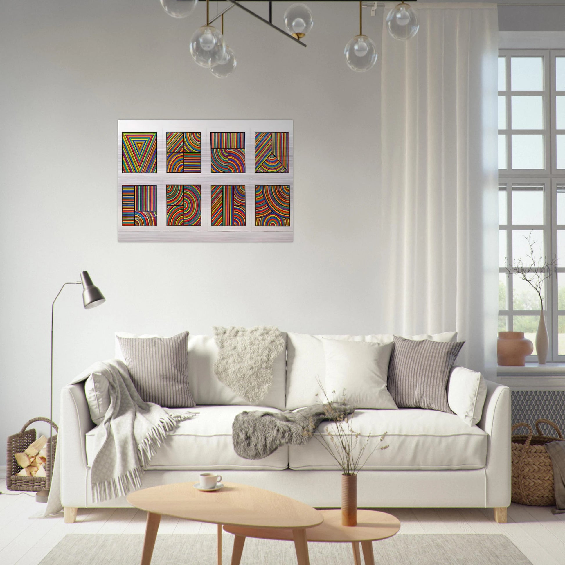 Color Bands Wadsworth Portfolio - Sol LeWitt Brushed Aluminum Print - 70x100 cm / 28x40 inches | Sol LeWitt Aluminum Print | Sol LeWitt Prints
