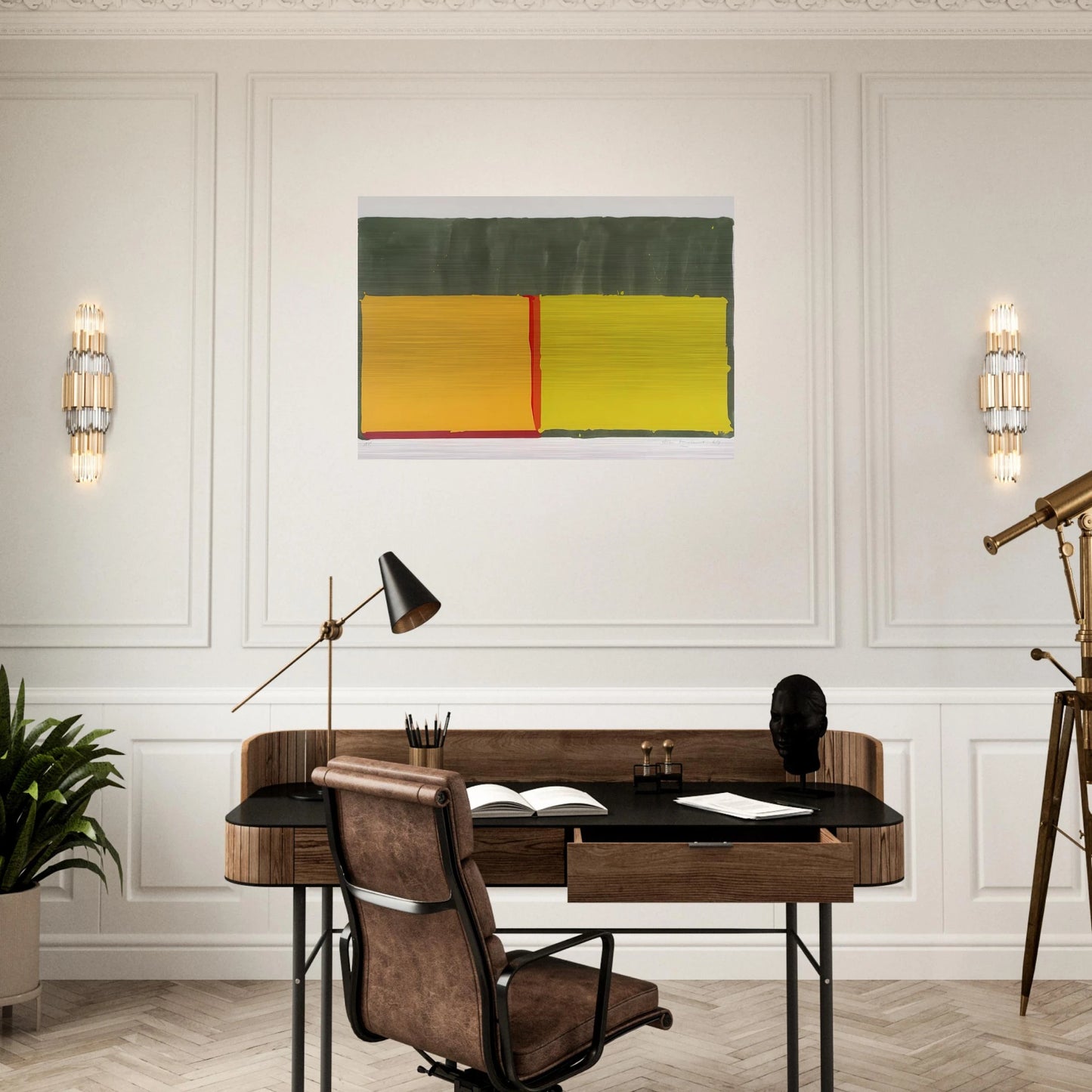 Yellows - 1969 - John Hoyland Brushed Aluminum Print - 70x100 cm / 28x40 inches | John Hoyland Aluminum Print | John Hoyland Prints