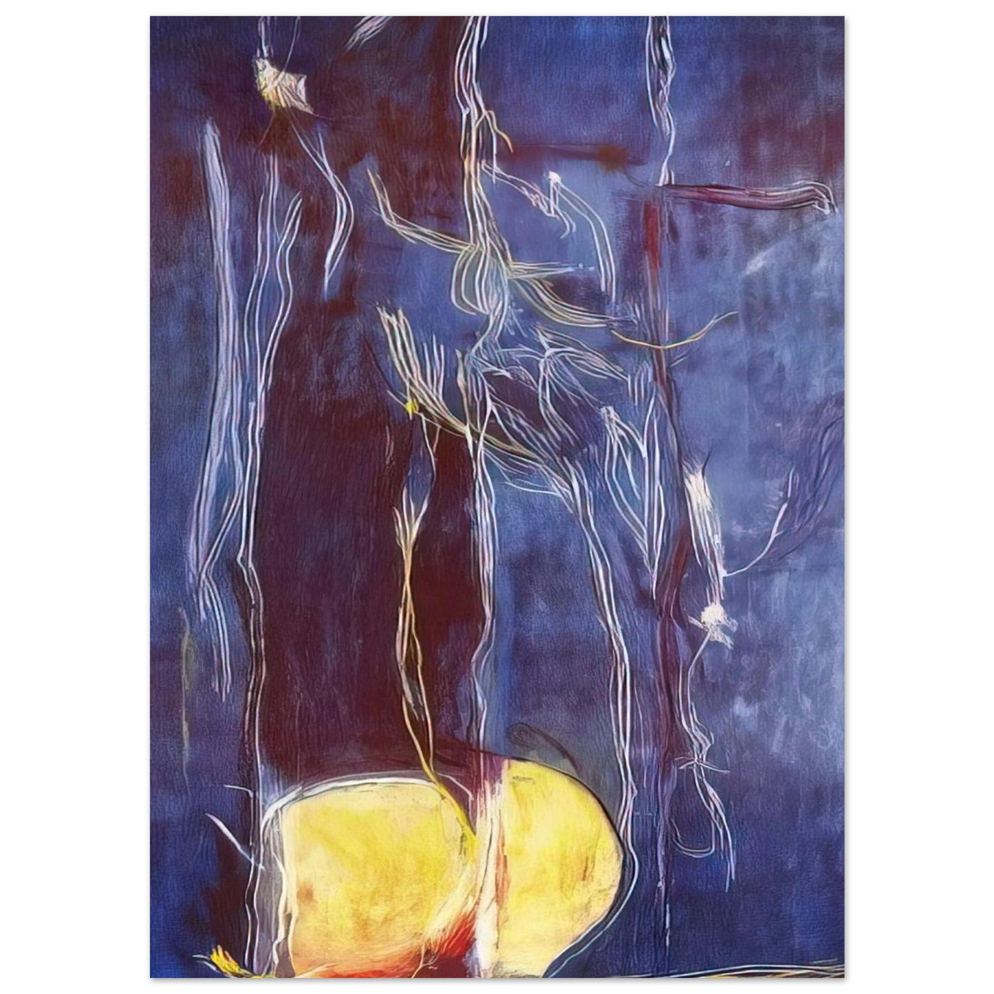 Helen Frankenthaler - All About Blue - 1994 Wall art - A3 (29.7 x 42  cm) - Premium Wooden Framed Poster With Fine Art Paper-canvas - Black frame
