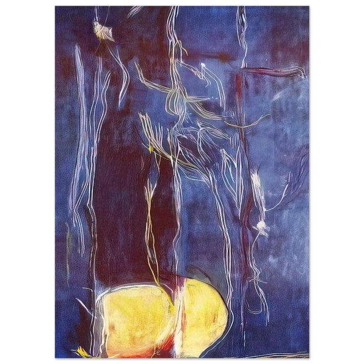 Helen Frankenthaler - All About Blue - 1994 Wall art - A3 (29.7 x 42  cm) - Premium Wooden Framed Poster With Fine Art Paper-canvas - Black frame