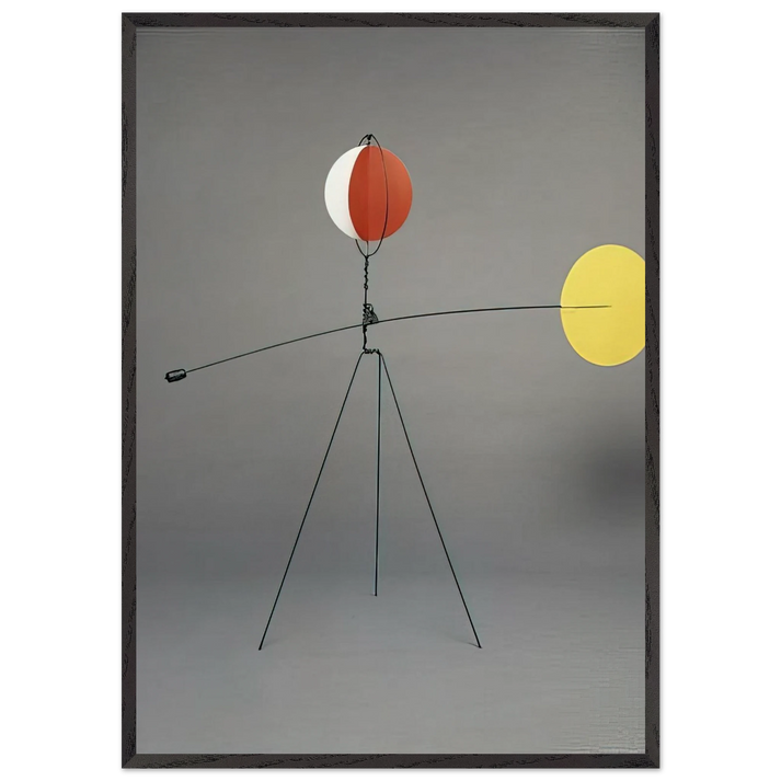 RED AND YELLOW VANE 1934 - Alexander Calder 70x100 cm / 28x40 inches Framed Art Print – Black Wooden Frame