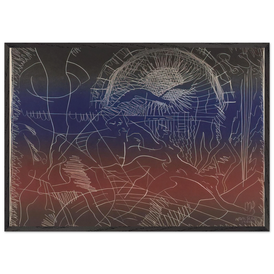 UNTITLED ABSTRACT N2 - Man Ray 70x100 cm / 28x40 inches Framed Art Print – Black Wooden Frame