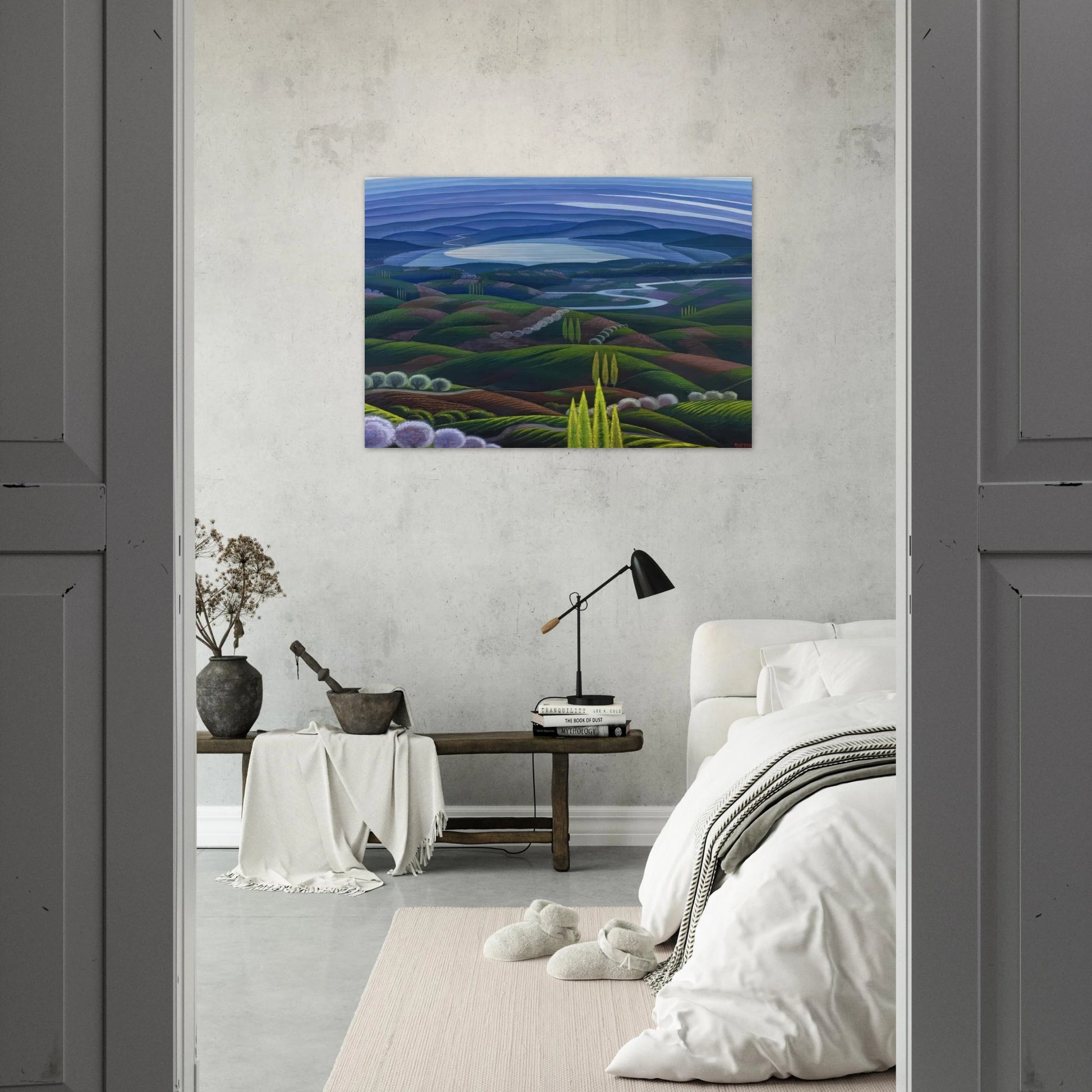 Umbria primavera - 1945 - Gerardo Dottori Brushed Aluminum Print - 70x100 cm / 28x40 inches | Gerardo Dottori Aluminum Print | Gerardo Dottori Prints