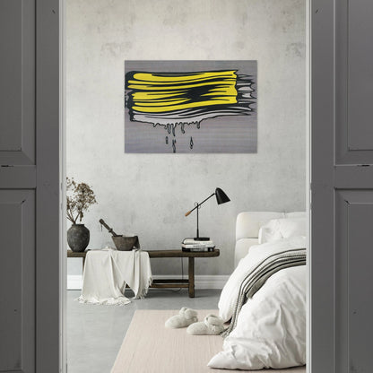 YELLOW AND WHITE BRUSHSTROKES 1965 - Roy Lichtenstein Brushed Aluminum Print - 70x100 cm / 28x40 inches | Roy Lichtenstein Aluminum Print | Roy Lichtenstein Prints