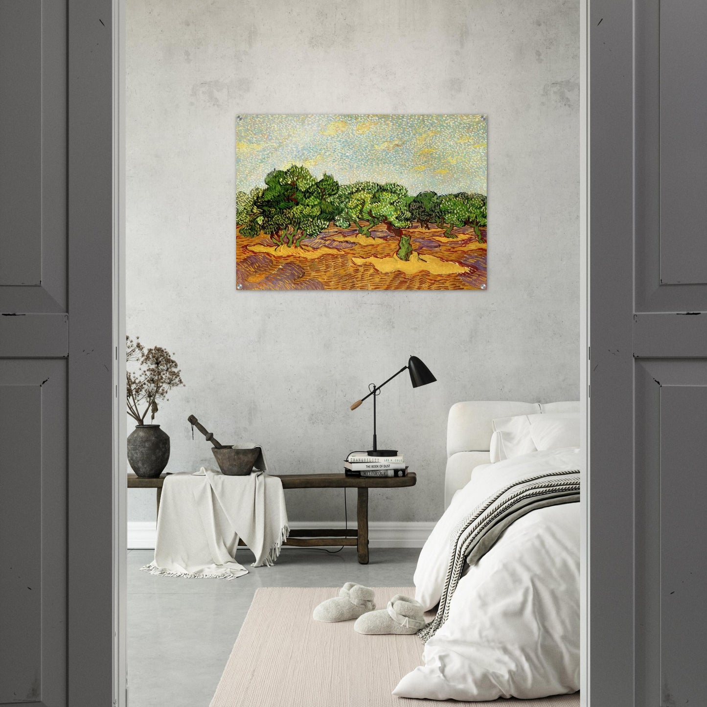 Olive Grove - Pale Blue Sky - Vincent van Gogh Acrylic Print - 70x100 cm / 28x40″ inches | Vincent van Gogh Wall Art | Vincent van Gogh Prints