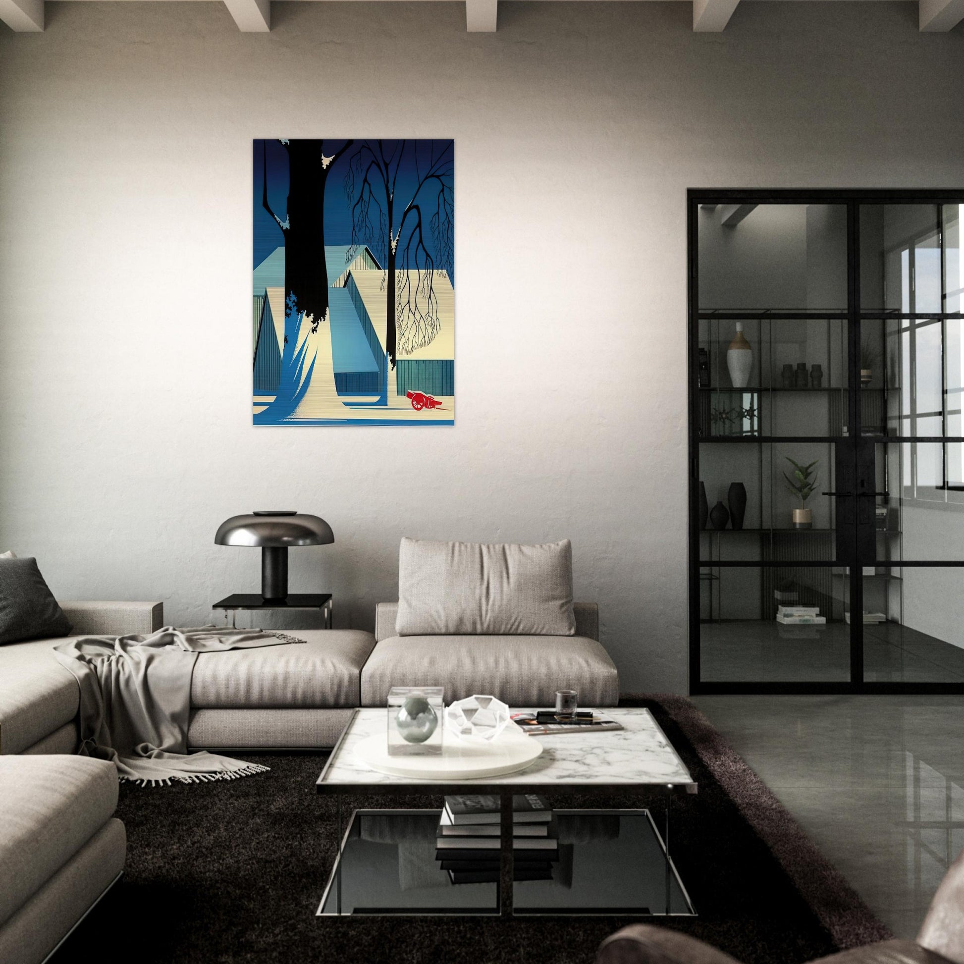 Turquoise - Eyvind Earle Brushed Aluminum Print - 70x100 cm / 28x40 inches | Eyvind Earle Aluminum Print | Eyvind Earle Prints