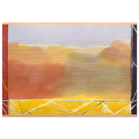 The Yellow Bridge - 1988 - Ronnie Landfield Brushed Aluminum Print - 70x100 cm / 28x40 inches | Ronnie Landfield Aluminum Print | Ronnie Landfield Prints