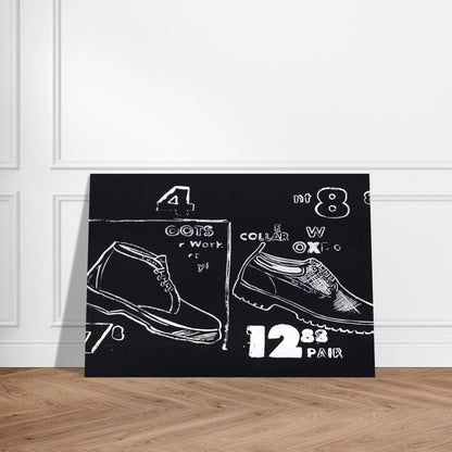 Work Boots - Andy Warhol Brushed Aluminum Print - 70x100 cm / 28x40 inches | Andy Warhol Aluminum Print | Andy Warhol Prints