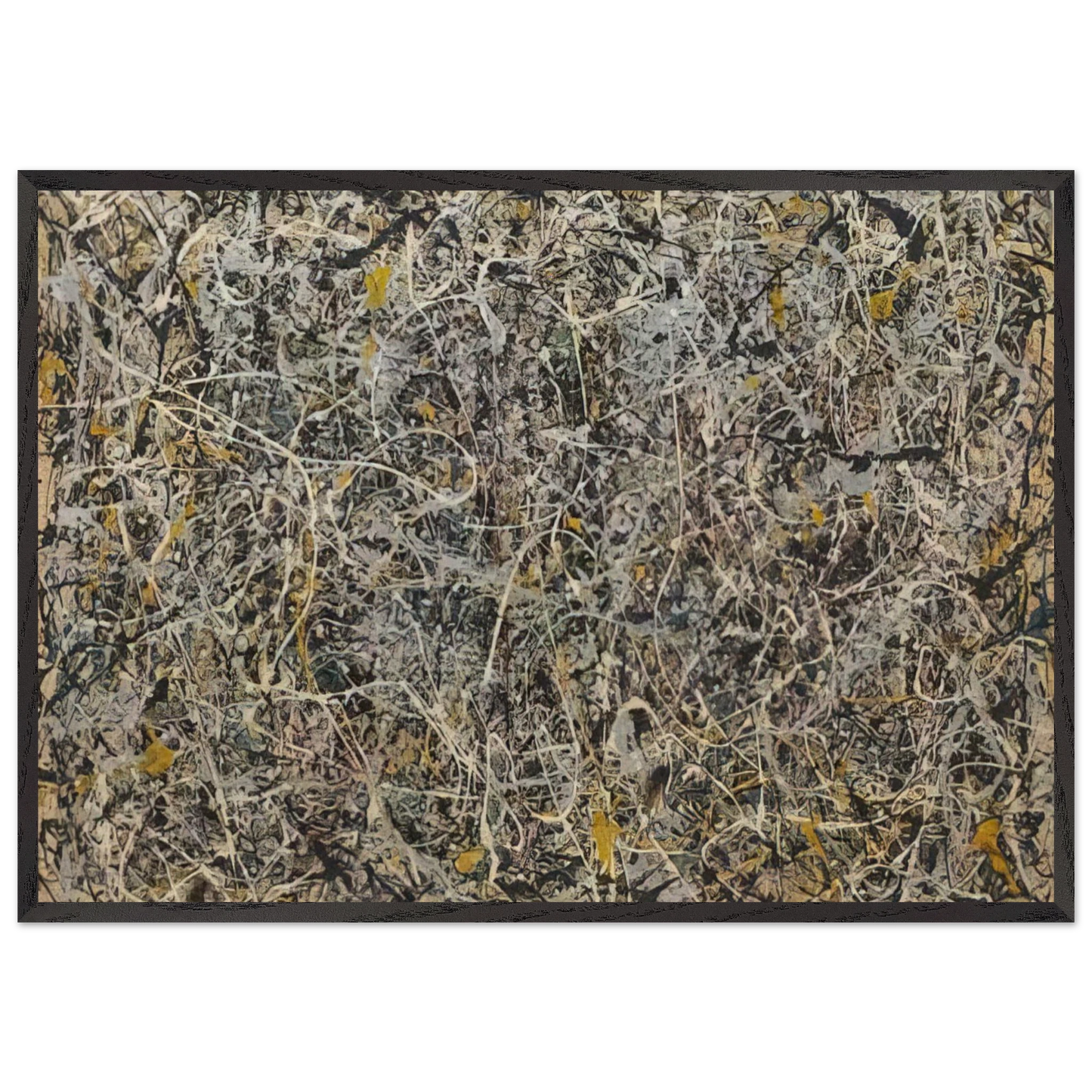 NUMBER 1 N1 - Jackson Pollock 70x100 cm / 28x40 inches Framed Art Print – Black Wooden Frame