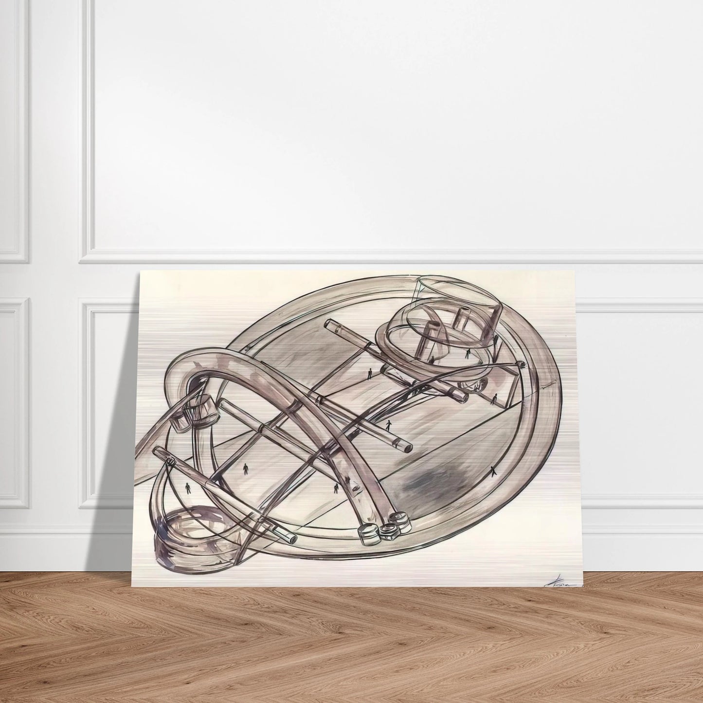 Untitled - 1972 - Gyula Kosice Brushed Aluminum Print - 70x100 cm / 28x40 inches | Gyula Kosice Aluminum Print | Gyula Kosice Prints