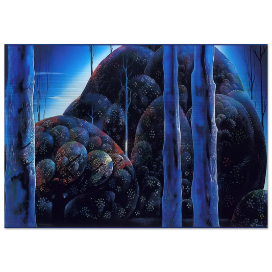 Moonlit Eucalyptus - Eyvind Earle Brushed Aluminum Print - 70x100 cm / 28x40 inches | Eyvind Earle Aluminum Print | Eyvind Earle Prints