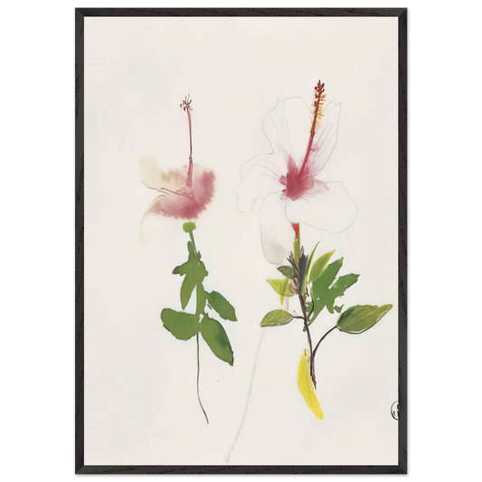 Hibiscus - 1987 - Brett Whiteley 70x100 cm / 28x40 inches Framed Art Print – Black Wooden Frame