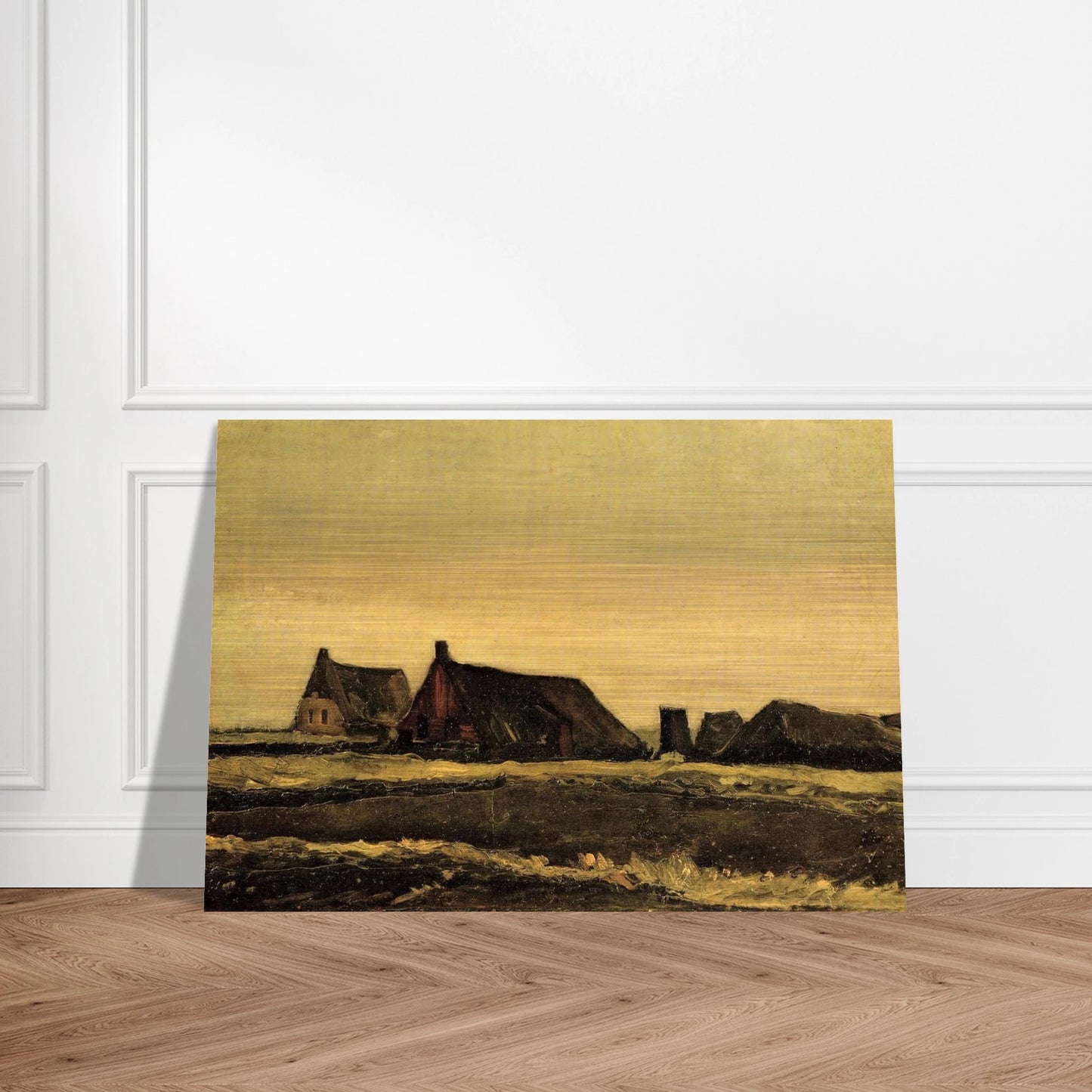 Cottages - Vincent van Gogh Brushed Aluminum Print - 70x100 cm / 28x40 inches | Vincent van Gogh Aluminum Print | Vincent van Gogh Prints