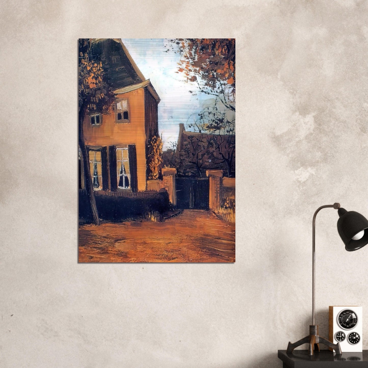 The Vicarage at Nuenen - Vincent van Gogh Brushed Aluminum Print - 70x100 cm / 28x40 inches | Vincent van Gogh Aluminum Print | Vincent van Gogh Prints