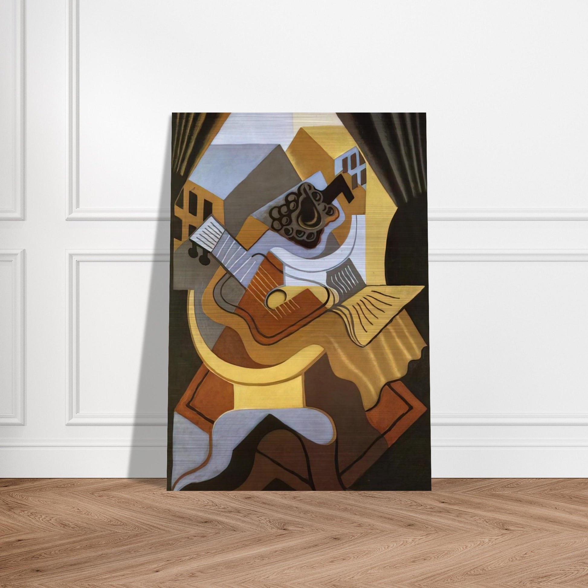 PEDISTAL TABLE IN FRONT OF THE WINDOW 1921 - Juan Gris Brushed Aluminum Print - 70x100 cm / 28x40 inches | Juan Gris Aluminum Print | Juan Gris Prints