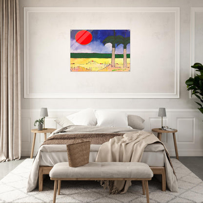 Marinha com Sol e Palmeiras - 2003 - Aldemir Martins Acrylic Print - 70x100 cm / 28x40″ inches | Aldemir Martins Wall Art | Aldemir Martins Prints