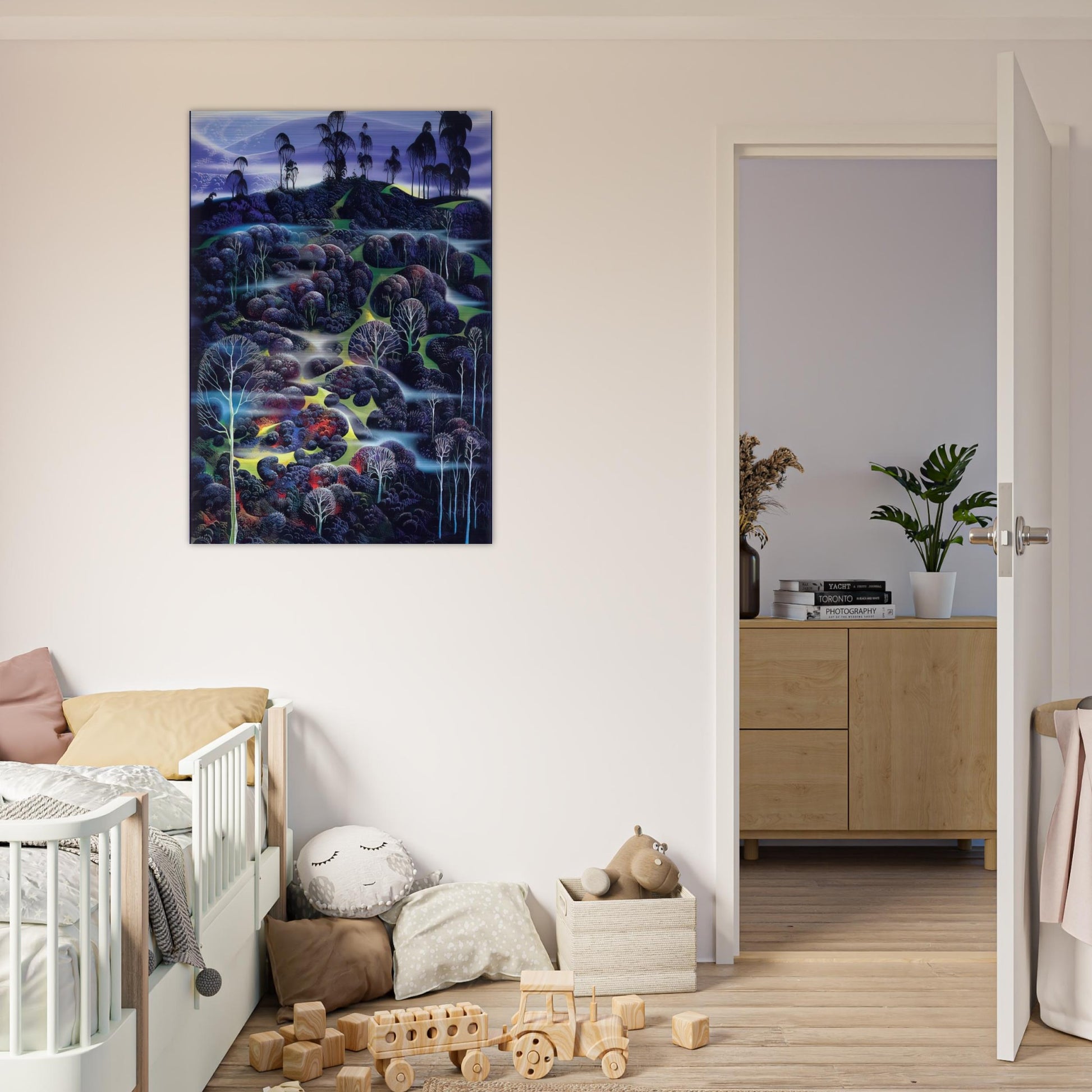 Solemn Solitude - Eyvind Earle Brushed Aluminum Print - 70x100 cm / 28x40 inches | Eyvind Earle Aluminum Print | Eyvind Earle Prints
