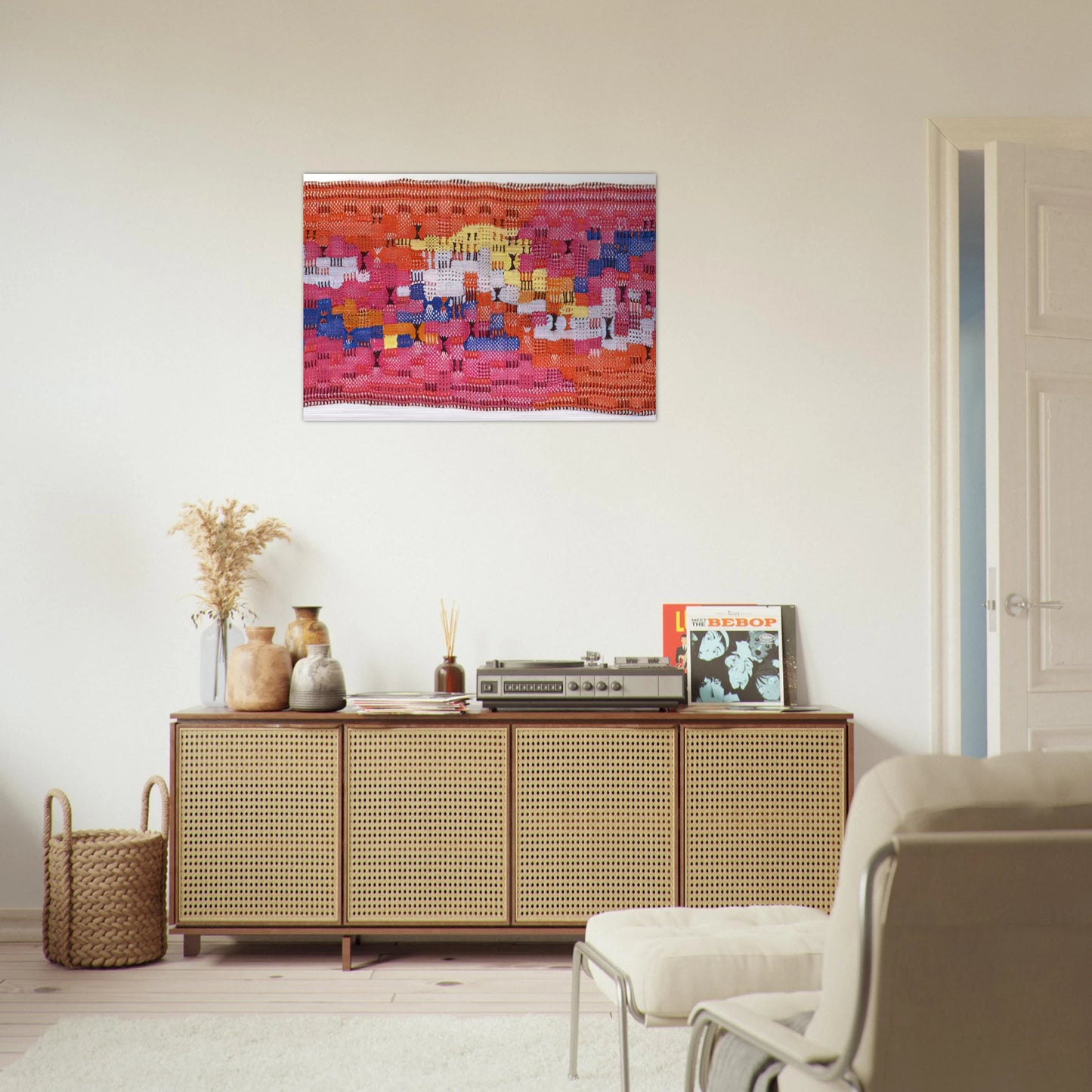 SOUTH OF THE BORDER 1958 - Anni Albers Brushed Aluminum Print - 70x100 cm / 28x40 inches | Anni Albers Aluminum Print | Anni Albers Prints