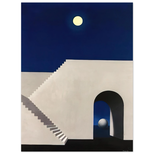 Rene Magritte - ARCHITECTURE AU CLAIR DE LUNE 1956  75x100 cm / 30x40inches Fine Art Poster
