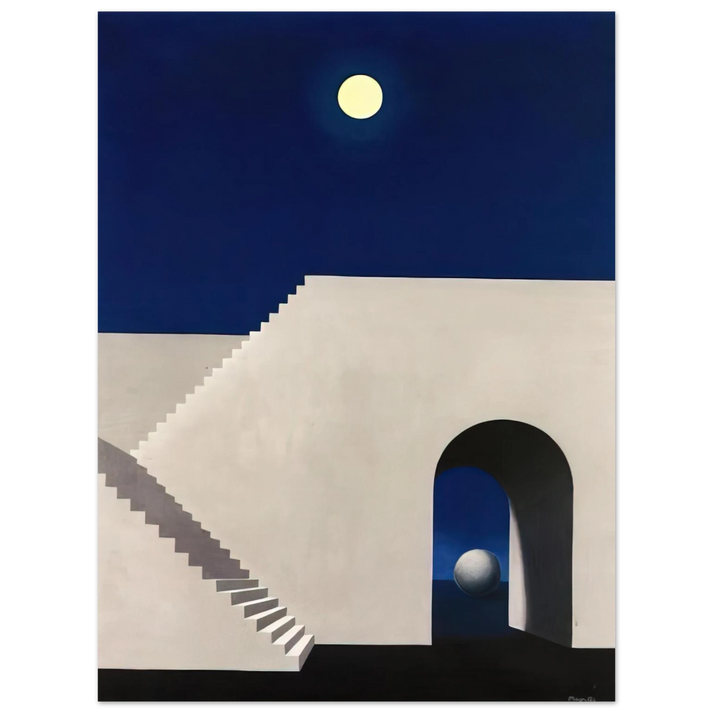 Rene Magritte - ARCHITECTURE AU CLAIR DE LUNE 1956  75x100 cm / 30x40inches Fine Art Poster