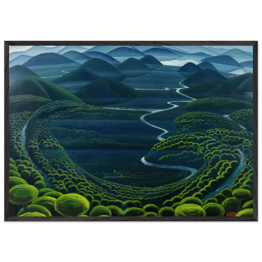 Umbria vergine - 1949 - Gerardo Dottori 70x100 cm / 28x40 inches Framed Art Print – Black Wooden Frame