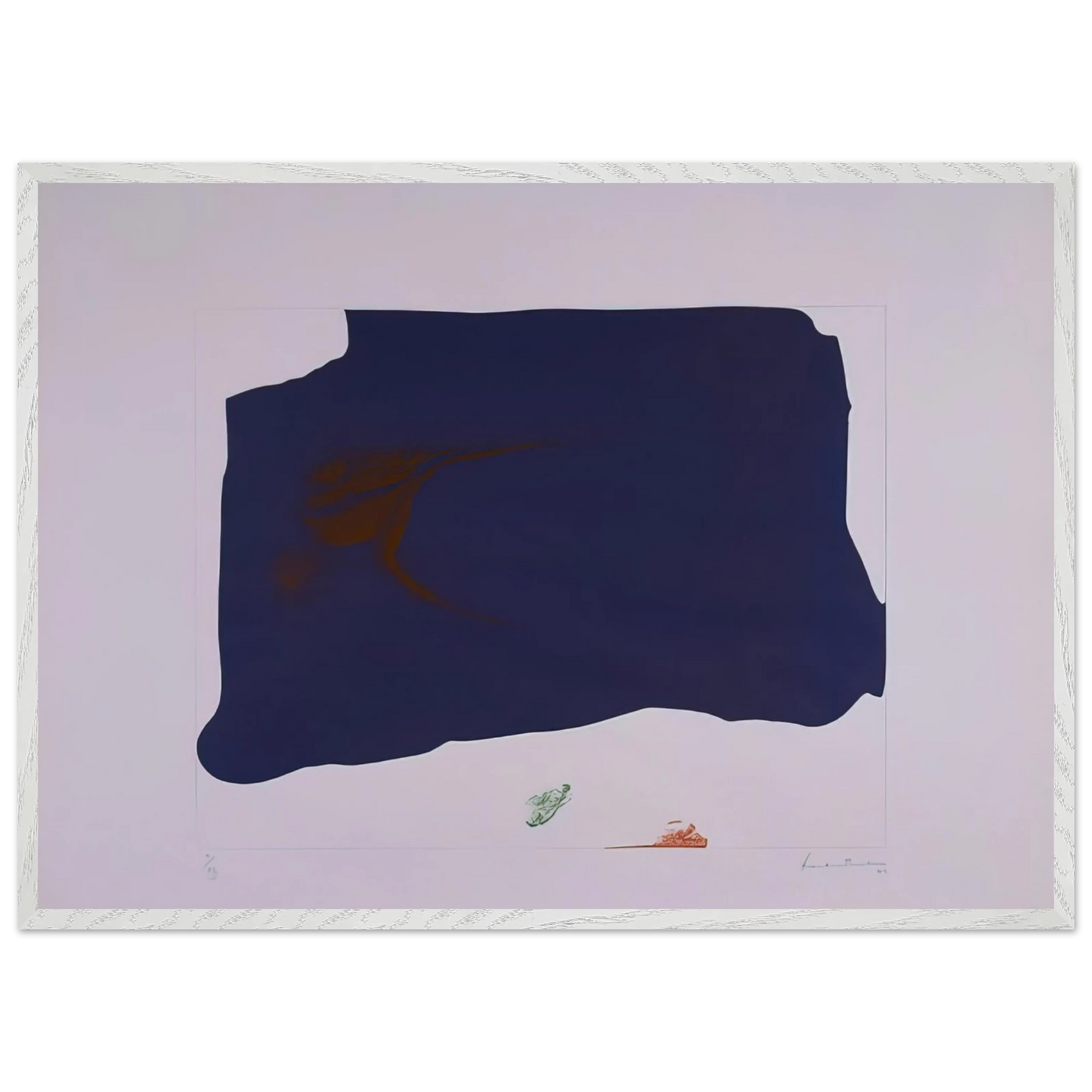 Helen Frankenthaler - Variation II on Mauve Corner - 1969 Wall art - 20x25 cm / 8x10 inches - Premium Wooden Framed Poster With Fine Art Paper-canvas - White frame