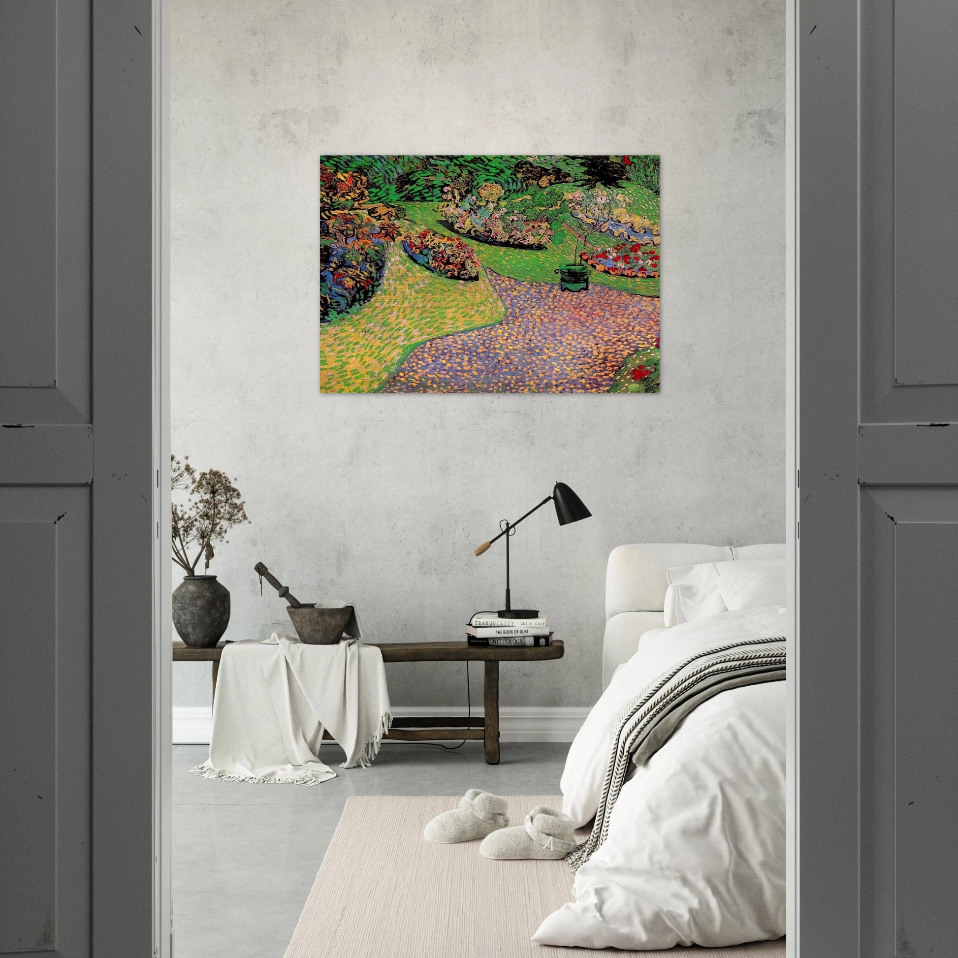 Garden in Auvers - Vincent van Gogh Brushed Aluminum Print - 70x100 cm / 28x40 inches | Vincent van Gogh Aluminum Print | Vincent van Gogh Prints