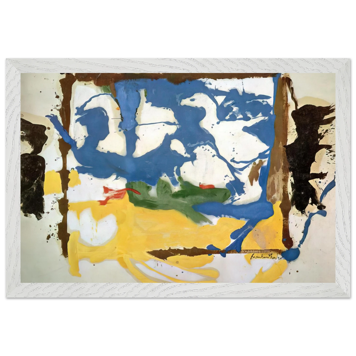 Helen Frankenthaler - Swan Lake #2 - 1961 Wall art - 28x43  cm / XL (11x17 inches) - Fine Art Poster-canvas - -