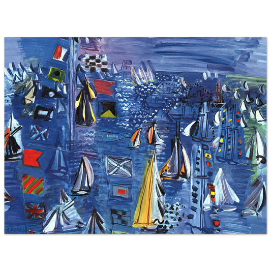 Raoul Dufy - REGATTA AT COWES 1934  75x100 cm / 30x40inches Fine Art Poster