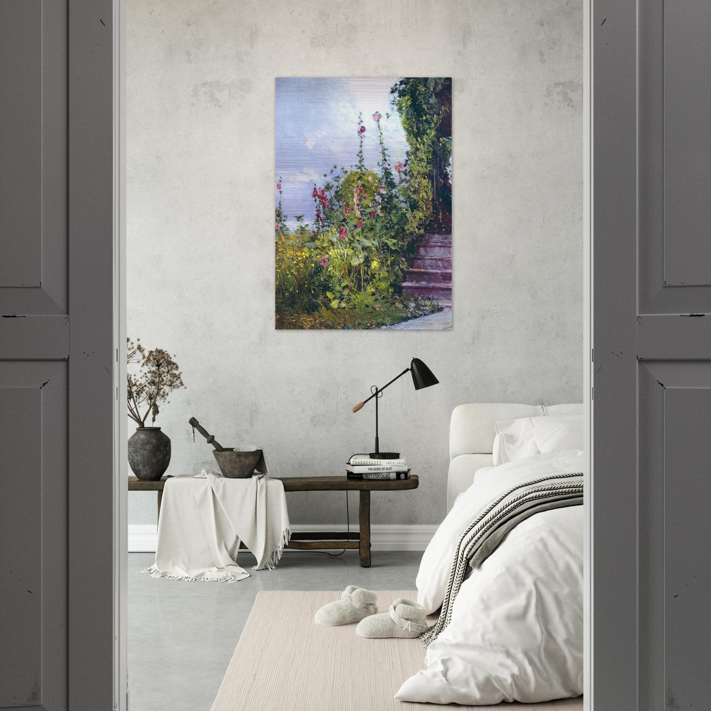 Celia Thaxter's Garden, Appledore, Isles of Shoals - Childe Hassam Brushed Aluminum Print - 70x100 cm / 28x40 inches | Childe Hassam Aluminum Print | Childe Hassam Prints