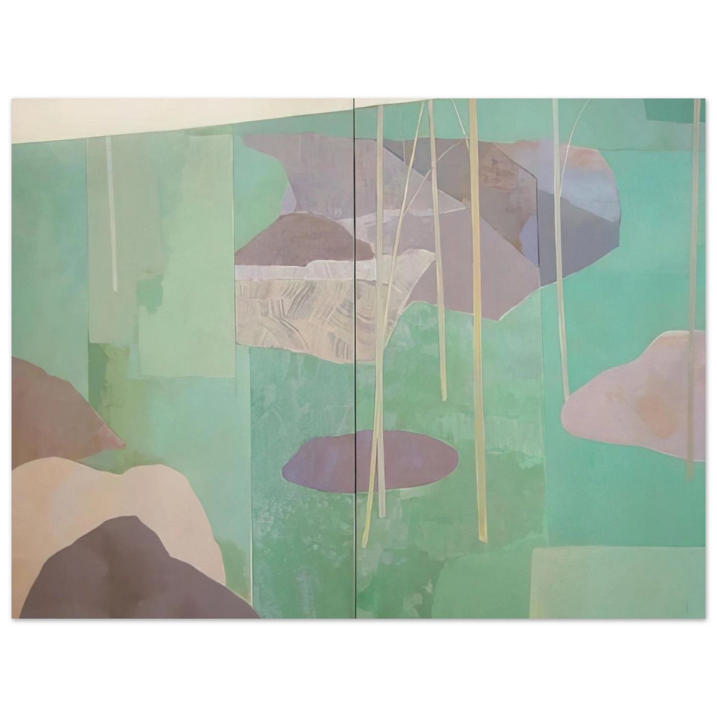 Kenzo Okada - Young Bamboo Diptych - Abstract Expressionism  75x100 cm / 30x40inches Fine Art Poster