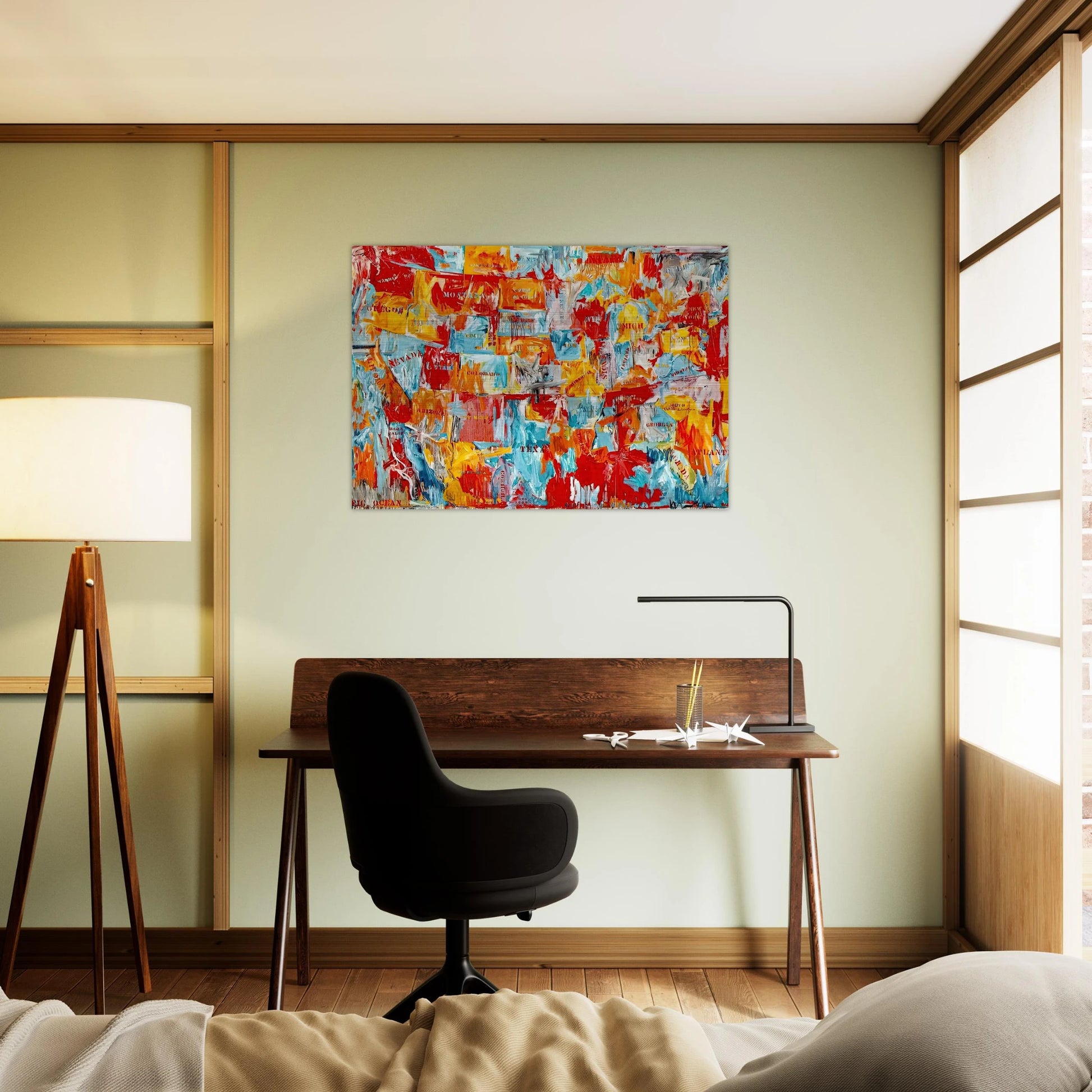 MAP - Jasper Johns Brushed Aluminum Print - 70x100 cm / 28x40 inches | Jasper Johns Aluminum Print | Jasper Johns Prints