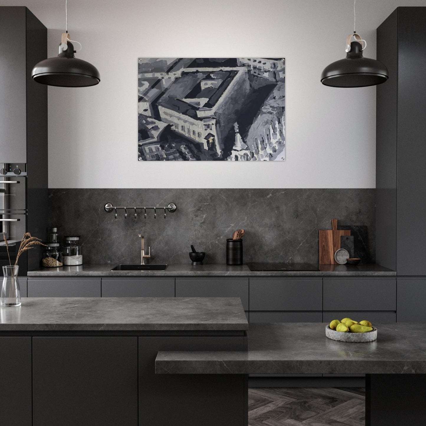 TOWNSCAPE M2 1968 - Gerhard Richter Acrylic Print - 70x100 cm / 28x40″ inches | Gerhard Richter Wall Art | Gerhard Richter Prints