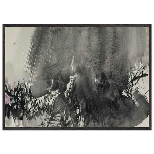 UNTITLED 1963 N2 - Chu teh Chun 70x100 cm / 28x40 inches Framed Art Print – Black Wooden Frame