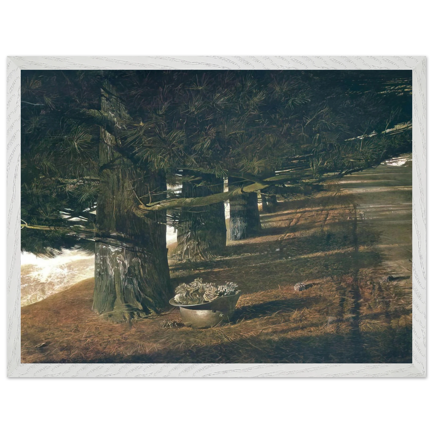 Andrew Wyeth - PINE BARON Wall Art - 21x29.7 cm / 8x12" - Premium Wooden Framed Poster With Fine Art Paper-canvas - Black frame