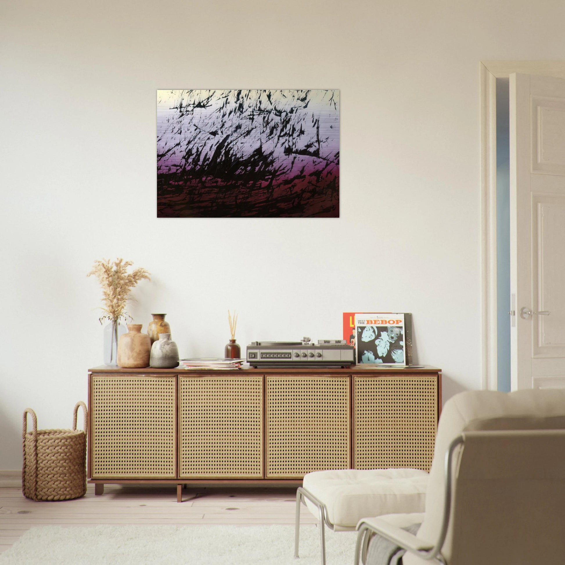 Untitled T1982-H12 - 1982 - Hans Hartung Brushed Aluminum Print - 70x100 cm / 28x40 inches | Hans Hartung Aluminum Print | Hans Hartung Prints