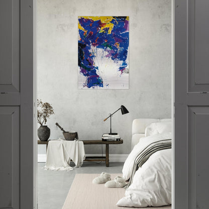 Violet Yellow and White - Sam Francis Brushed Aluminum Print - 70x100 cm / 28x40 inches | Sam Francis Aluminum Print | Sam Francis Prints