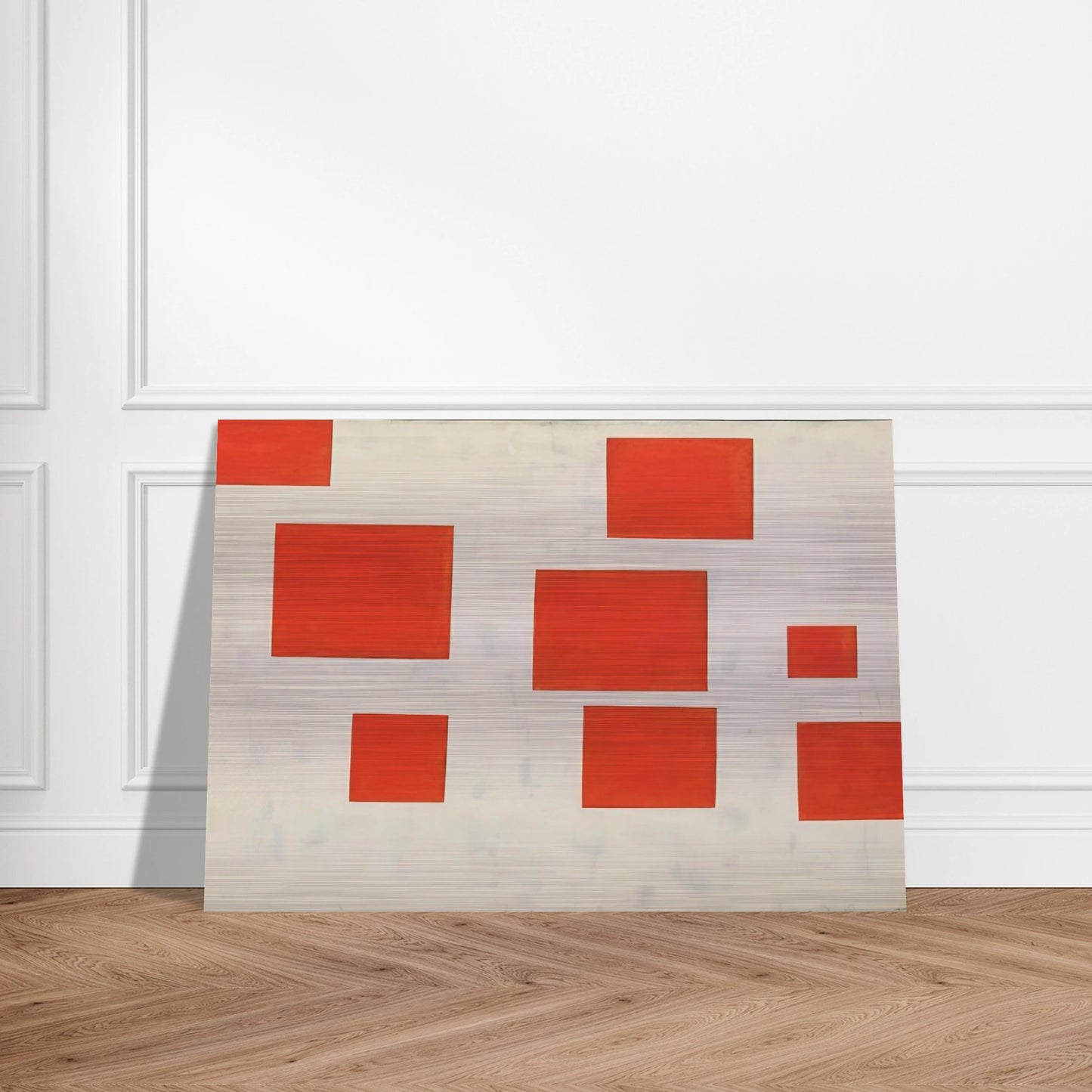 KOMPOSITION MIT 8 ROTEN RECHTECKEN COMPOSITION WITH 8 RED RECTANGLES 1964 - BLINKY PALERMO Brushed Aluminum Print - 70x100 cm / 28x40 inches | BLINKY PALERMO Aluminum Print | BLINKY PALERMO Prints