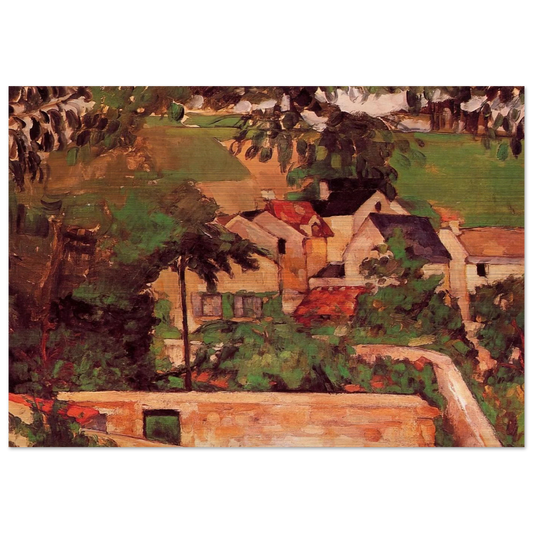 Etude - Paysage a Auvers - Paul Cézanne Brushed Aluminum Print - 70x100 cm / 28x40 inches | Paul Cézanne Aluminum Print | Paul Cézanne Prints