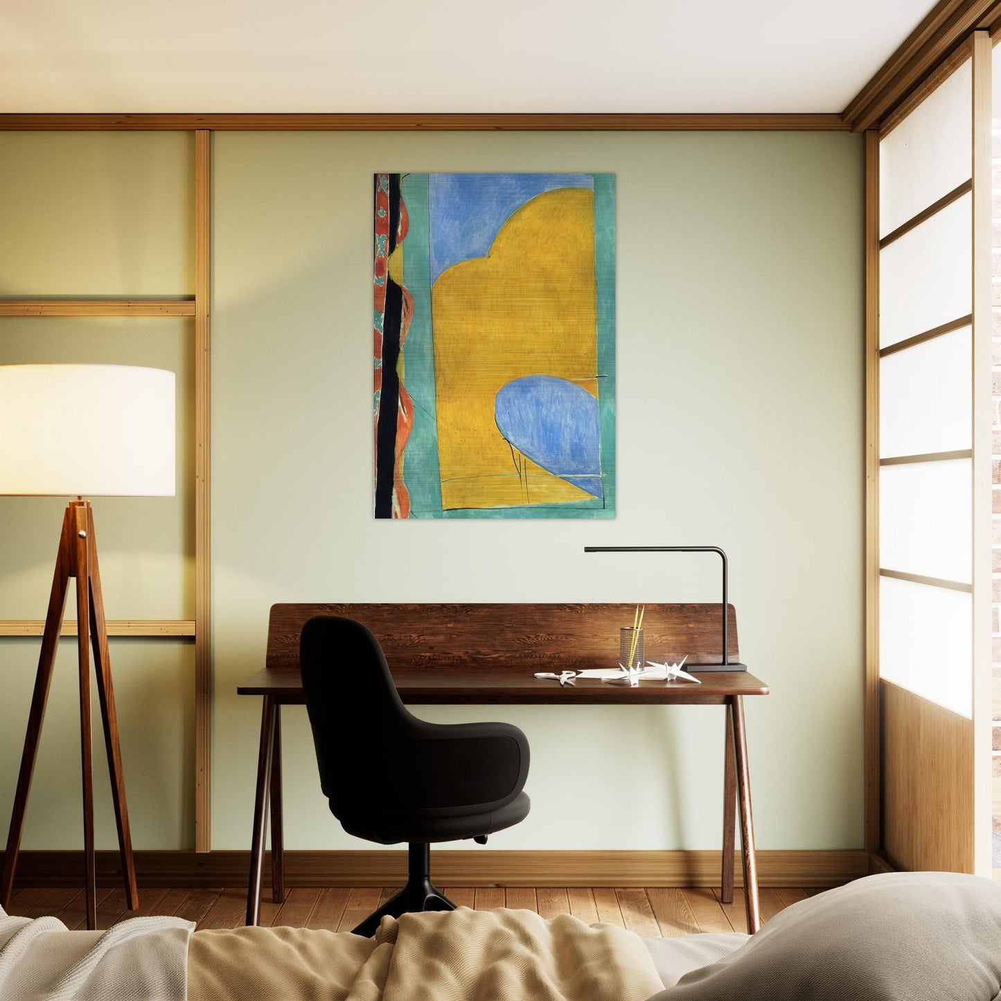 THE YELLOW CURTAIN - Henri Matisse Brushed Aluminum Print - 70x100 cm / 28x40 inches | Henri Matisse Aluminum Print | Henri Matisse Prints